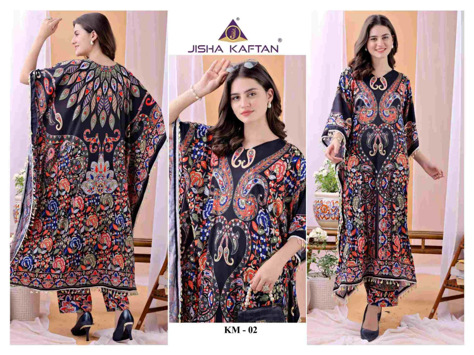 Jisha Kaftan Co Ord Set With Value Addition Volume 1 Poly Feather Silk Orders In India